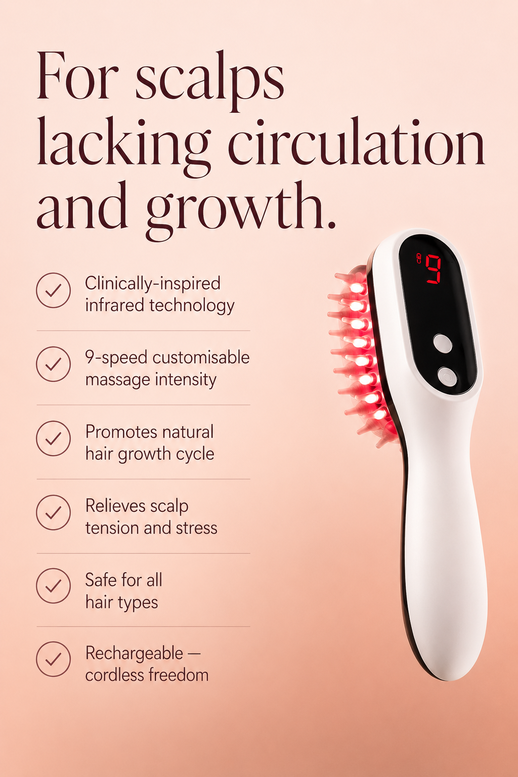 Infrared Red Electric Scalp Massager